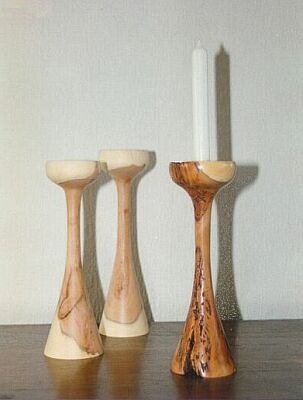 Candlesticks out of plum-wood