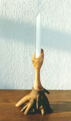 Candlestick out of a willow bracnche
