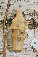miniatuurvogelhuisje; Ø 4 x 8 cm