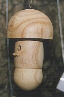miniatuurvogelhuisje; Ø 4,5 x 6 cm