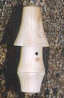 miniatuurvogelhuisje; Ø 3,5 x 8,5 cm