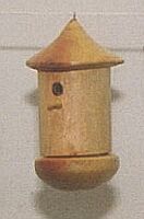 miniature birdbox; Ø 3 x 4,5 cm