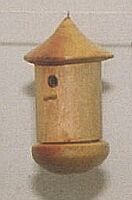 miniatuurvogelhuisje; Ø 3 x 4,5 cm