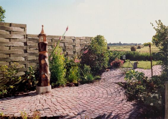 Vogelhuisje, tuin, landschap