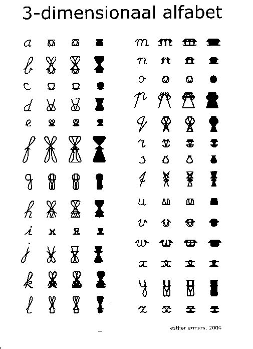 3-dimensionaal alfabet van Esther Ermers