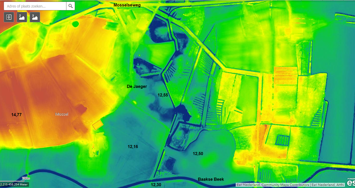 Fosiele meanders ten zuiden van de Mosselseweg